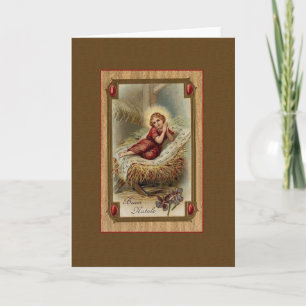 Vintage italienische religiöse Weihnachtskarte Feiertagskarte