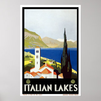 Vintage, italienische Seen Poster