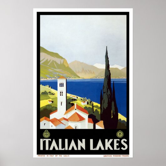 Vintage, italienische Seen Poster (Vorne)
