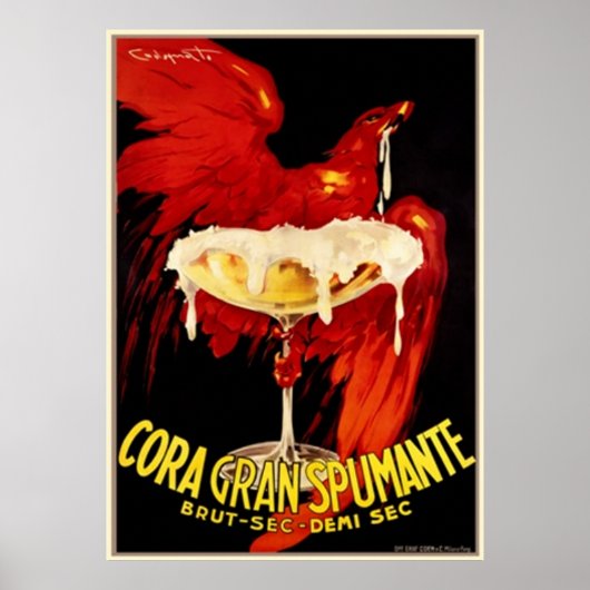 Vintage italienische Spumante-Werbung Poster (Vorne)