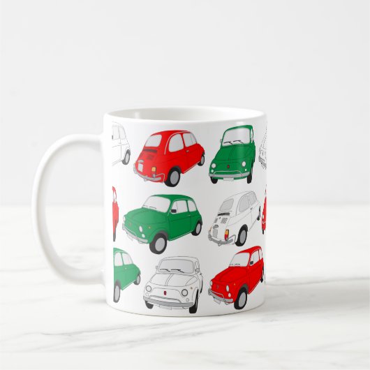 Vintage italienische Tasse für Autos in Grün, Weiß (Links)