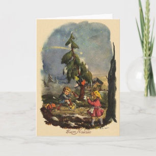 Vintage italienische Weihnachtskarte Feiertagskarte