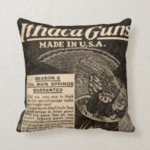 Vintage Ithaca Feuerwaffe Schrotflinte Wohndekorat Kissen