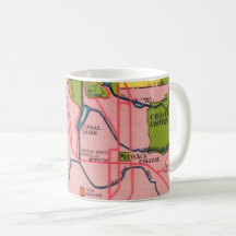 Vintage Ithica New York  Map Postcard Mug