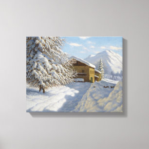 Vintage Ivan Choultse Winterlandschaft Leinwanddruck