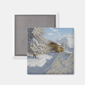 Vintage Ivan Choultse Winterlandschaft Magnet (Vorderseite/Rückseite)
