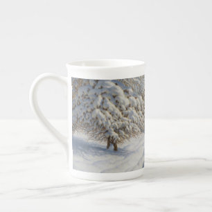 Vintage Ivan Choultse Winterlandschaft Porzellantasse