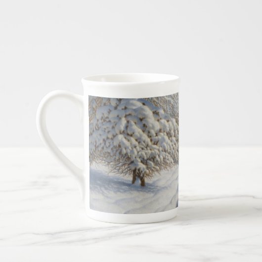 Vintage Ivan Choultse Winterlandschaft Porzellantasse (Links)