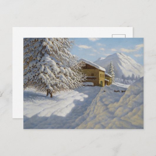 Vintage Ivan Choultse Winterlandschaft Postkarte (Vorne/Hinten)