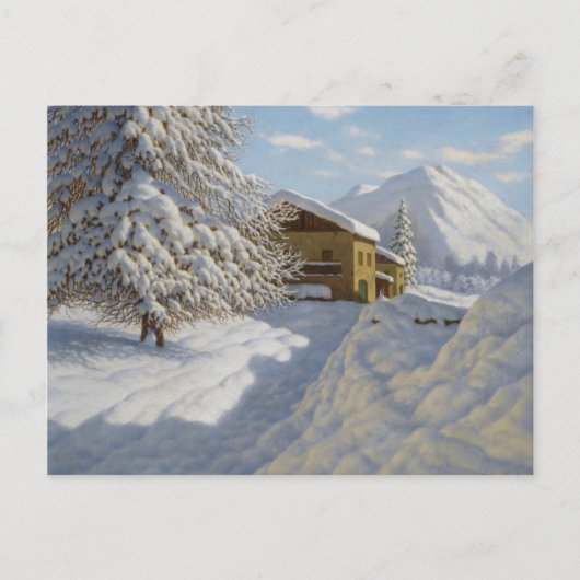 Vintage Ivan Choultse Winterlandschaft Postkarte (Vorderseite)