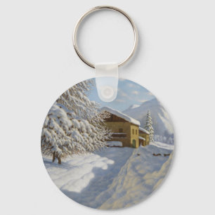 Vintage Ivan Choultse Winterlandschaft Schlüsselanhänger