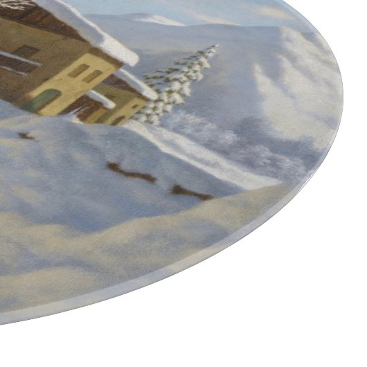 Vintage Ivan Choultse Winterlandschaft Schneidebrett (Ecke)