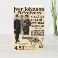 Vintage Iver Johnson Revolver Waffe Grußkarte