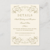 Vintage ivorische Antike Blüh Hochzeiten Details Begleitkarte (Vorderseite)