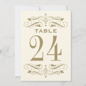 Vintage Ivory Antique Gold Geblüht Tischnummer (Rückseite)