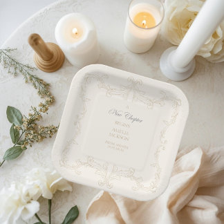 Vintage Ivory Book New Chapter Begins Shower  Pappteller