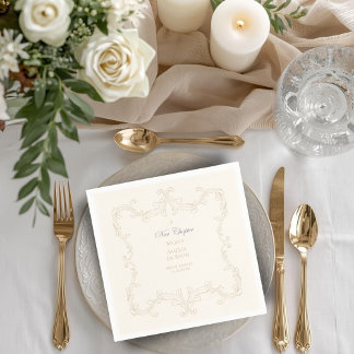 Vintage Ivory Book New Chapter Begins Shower  Serviette