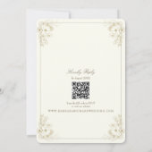 Vintage Ivory Classic Wedding Einladung (Rückseite)