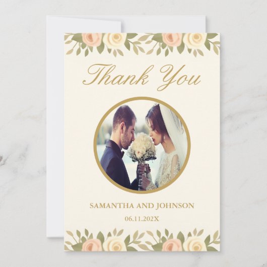 Vintage Ivory Elegant Ballroom Wedding Dankeskarte (Vorderseite)