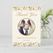 Vintage Ivory Elegant Ballroom Wedding Dankeskarte (Stehend Vorderseite)