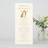 Vintage Ivory Elegant Wedding Ceremony Program (Stehend Vorderseite)