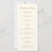Vintage Ivory Elegant Wedding Ceremony Program (Rückseite)