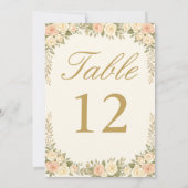 Vintage Ivory Elegant Wedding Table Number Einladung (Rückseite)