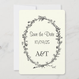 Vintage Ivory-Save the Date-Karte Save The Date