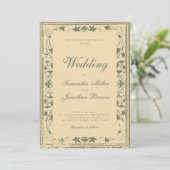Vintage Ivory Story Book Wedding Einladung (Stehend Vorderseite)