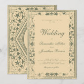 Vintage Ivory Story Book Wedding Einladung (Vorne/Hinten)