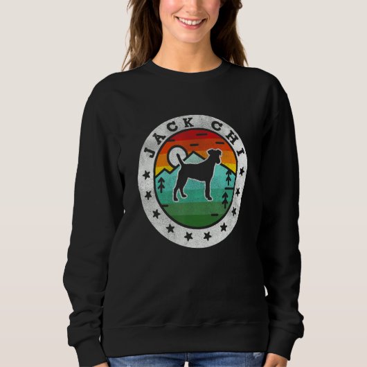 Vintage Jack Chi Retro Dog Mom Dad Sweatshirt (Vorderseite)