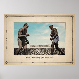 Vintage Jack Johnson gegen Jim Jeffries Poster