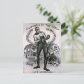 Vintage Jack Johnson Postkarte (Stehend Vorderseite)