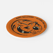 Vintage Jack-o-Lantern-Kürbis individuelles Hallow Pappteller (Schrägansicht)