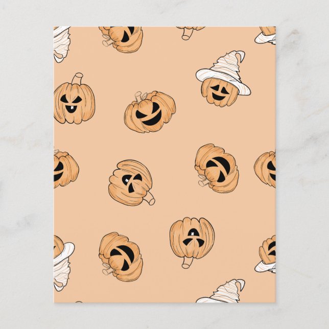 Vintage-Jack-o'-Lantern-Kürbismuster-Schmalbuch  (Vorderseite)