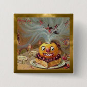 Vintage-Jack-o'-Lantern mit Hexengoldbesatz Button (Vorderseite)