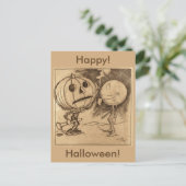 Vintage Jack o'Lanterns Sprechen Postkarte (Stehend Vorderseite)