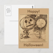 Vintage Jack o'Lanterns Sprechen Postkarte (Vorne/Hinten)