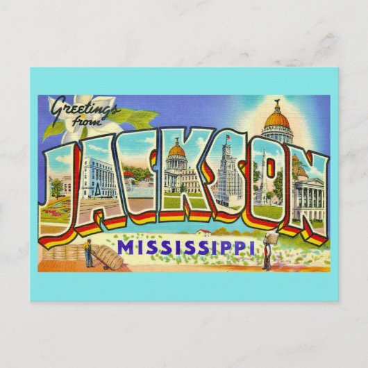 Vintage Jackson Grüße Postkarte (Vorderseite)