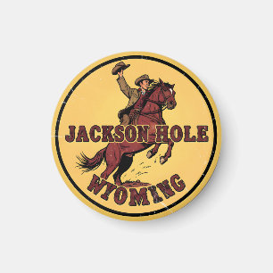 Vintage Jackson Hole bockiger Bronco Wyoming-Gesch Magnet