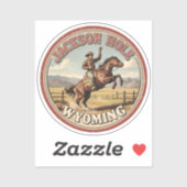 Vintage Jackson Hole Bucking Bronco wyoming gits Aufkleber (Blatt)