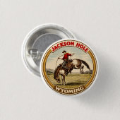 Vintage Jackson Hole Bucking Bronco Wyoming Gits Button (Vorne & Hinten)