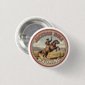 Vintage Jackson Hole Bucking Bronco Wyoming Gits Button (Vorne & Hinten)