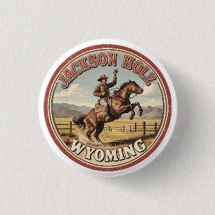 Vintage Jackson Hole Bucking Bronco Wyoming Gits Button