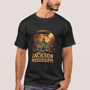Vintage Jackson Mississippi Sonnenuntergang Skylin T-Shirt