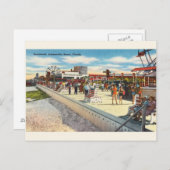 Vintage Jacksonville Beach Florida Post Card Postkarte (Vorne/Hinten)