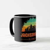 Vintage Jacksonville City Florida Retro Strip Tasse (Vorderseite Links)