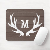 Vintage-Jagdhirschgeweih-Monogramm-Mauspad Mousepad (Mit Mouse)