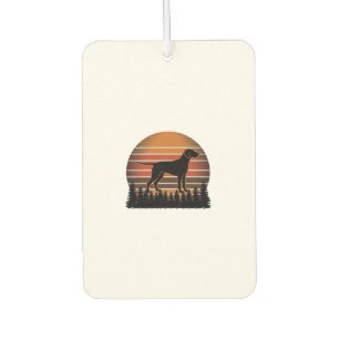 Vintage-Jagdhund-Sonnenuntergang-Wald-Vektordesign Autolufterfrischer