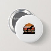 Vintage-Jagdhund-Sonnenuntergang-Wald-Vektordesign Button (Vorne & Hinten)